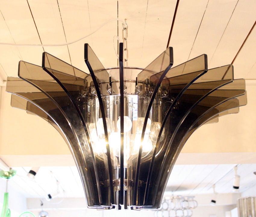 An impressive Max Ingrand for Fontana Arte ceiling light