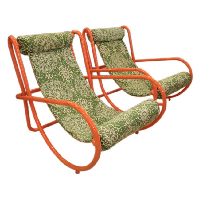 A pair of "Locus Solus" lounge chairs by Architect  Gae Aulenti