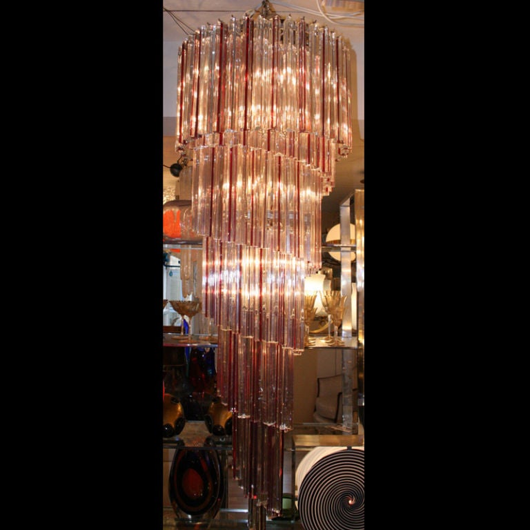 Cappellini for Venini "Triedri" spiral ceiling light