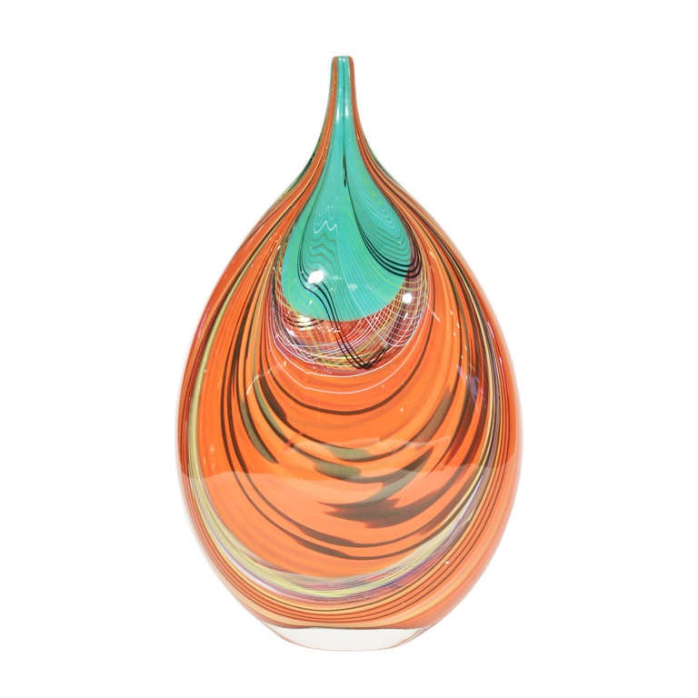 Blown glass sculpture. Made in Murano Italy signed