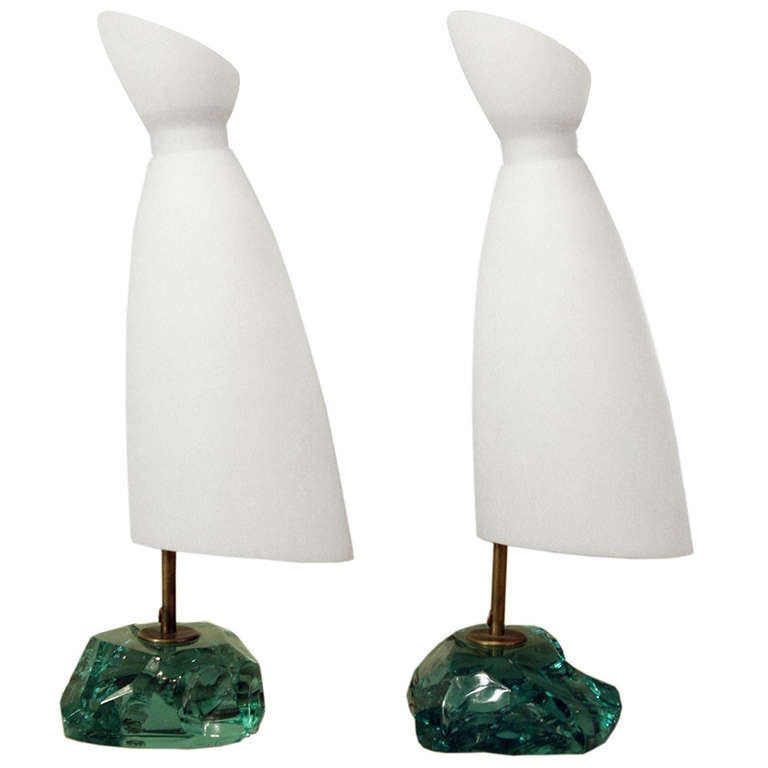 Pair of Unique Table Lights by Roberto Rida For Sale