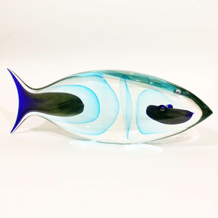 Unique Murano Glass Fish Sculpture
