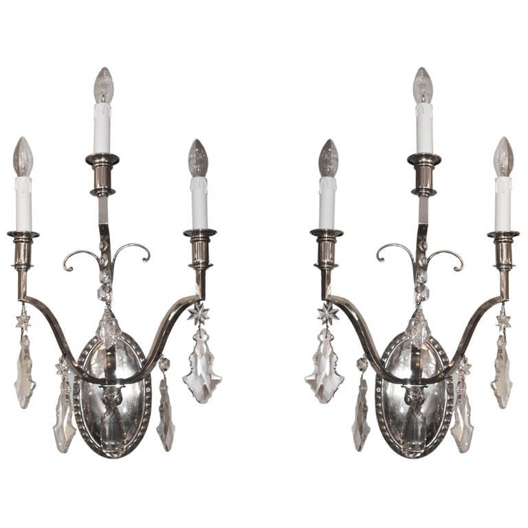 Pair of 1940s French Wall Lights For Sale