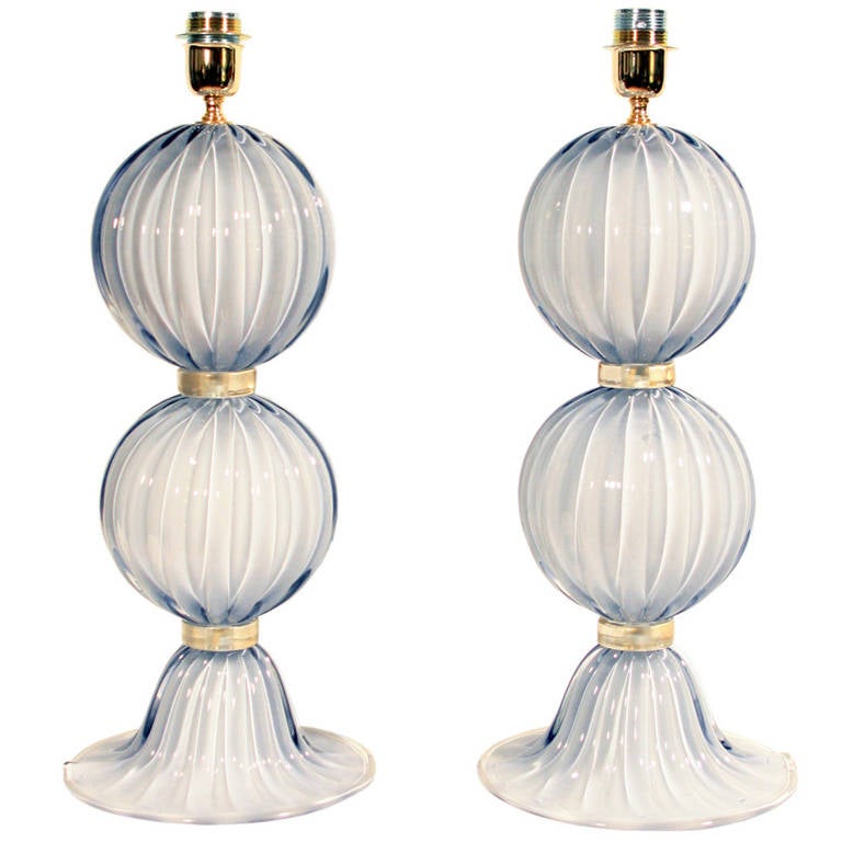 Pair of Murano Table Lights For Sale