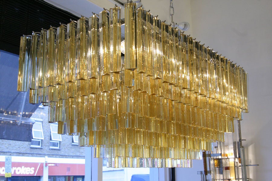 Stunning Rectangular Venini Triedri Ceiling Light In Excellent Condition For Sale In London, GB