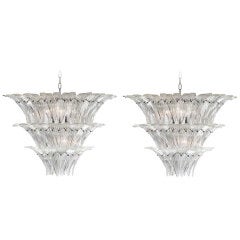 Pair of "Palm Leaves" Ceiling Lights