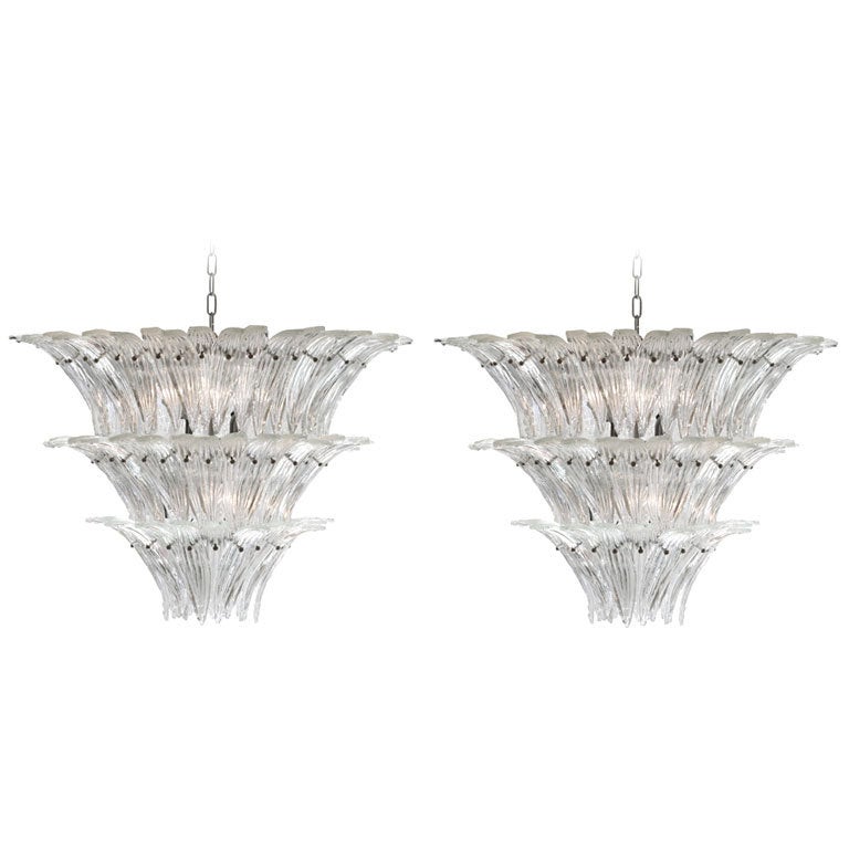 Pair of "Palm Leaves" Ceiling Lights