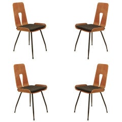 A set of four 1950s chairs