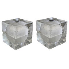 Pair of Murano Cube Lights