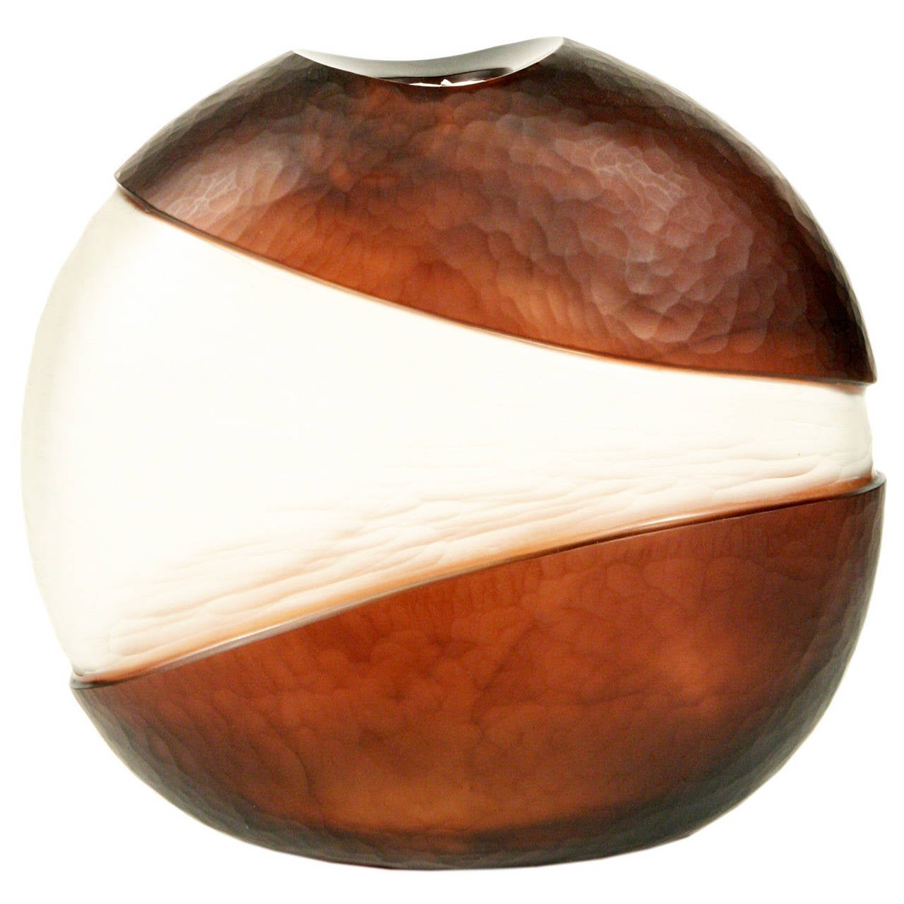 Unique Battuto Glass Vase For Sale
