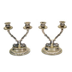 Pair of 18th Century Silver Candlesticks Holders