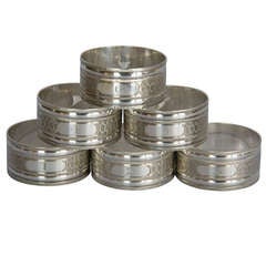 Set of Six Victorian Silver Plated Napkin Rings