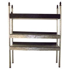 Phillip Lloyd Powell Etagere in Silver Leaf