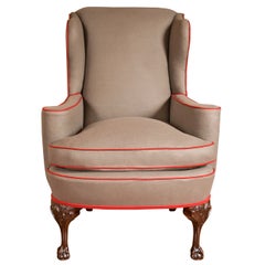 Antique Upholstered Wing Chair