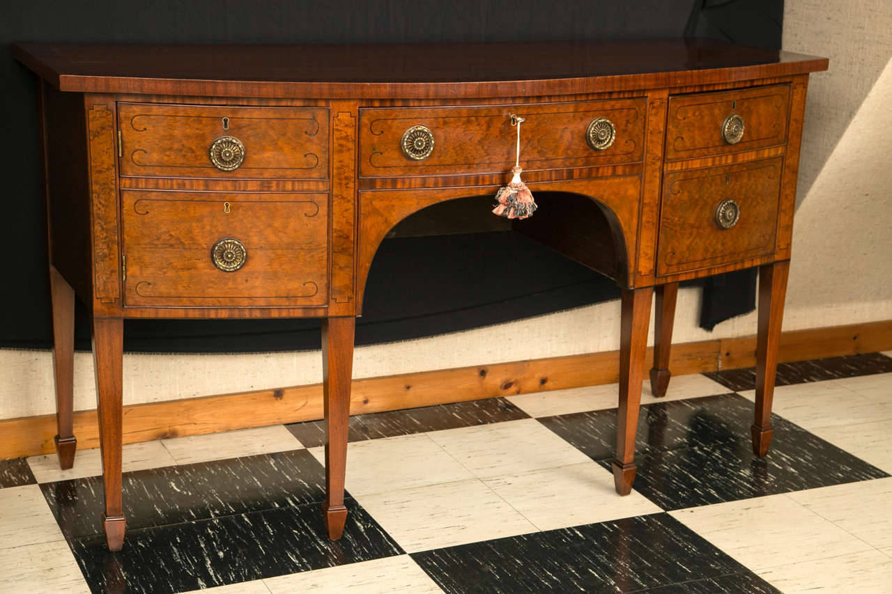 British English Mahogany Bow Front Sideboard