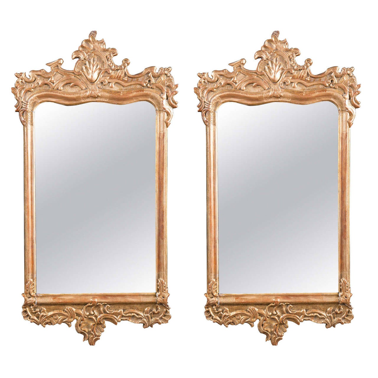 Pair of 19th Century Rococo Carved Wall Mirrors