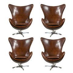 One Pair of Arne Jabobson Style Egg Chairs 10