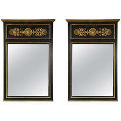 Pair of Schmieg & Kotzian Empire Style Ebonized Mirrors