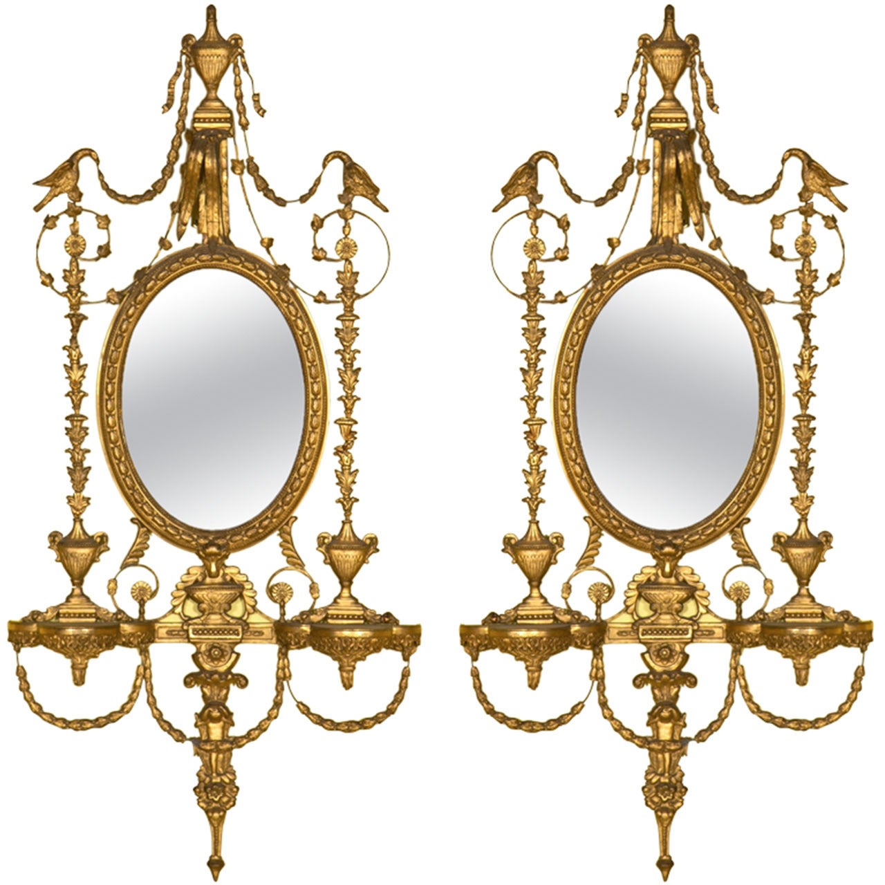 19 century Adams Style gilt mirrors