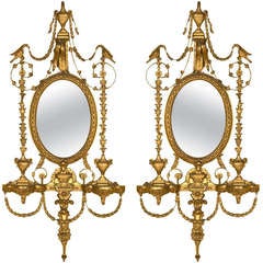 Antique 19 century Adams Style gilt mirrors