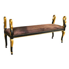 French Neoclassical Swan Bench by Jansen