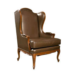 Georgian Style Leather Wingback Chair