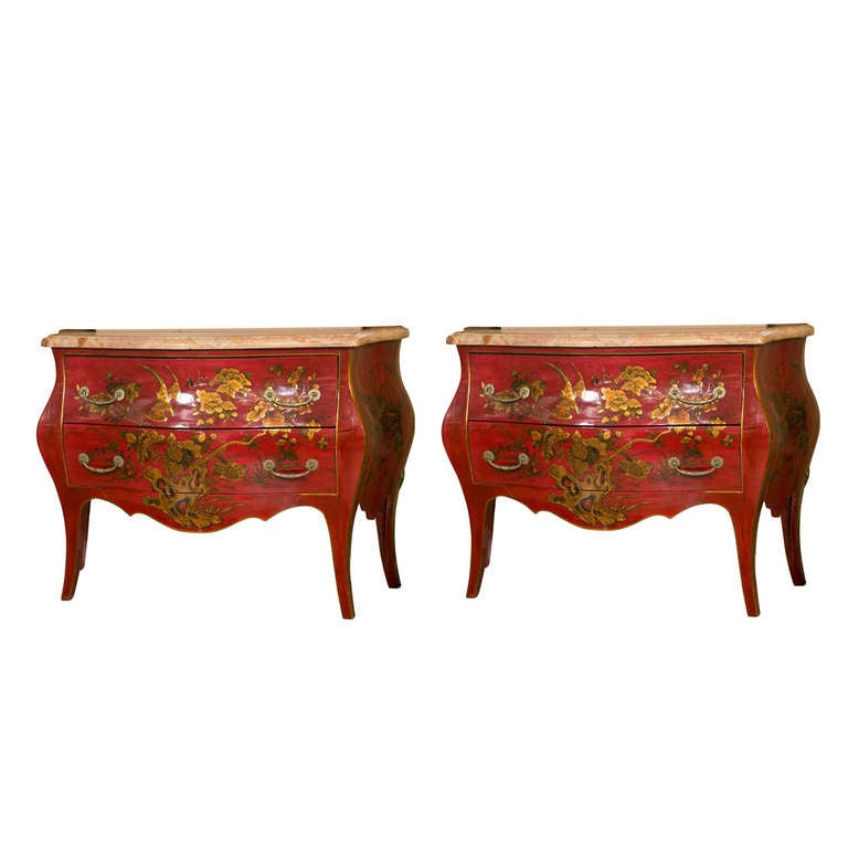 Pair of Early 20th Century French Chinoiserie Commodes by Jansen