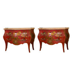 Pair of Early 20th Century French Chinoiserie Commodes by Jansen