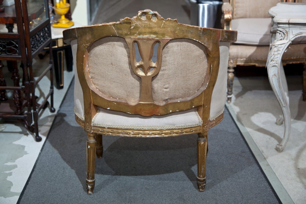 Pair of French Louis XV Gilded Bergere Chairs 2