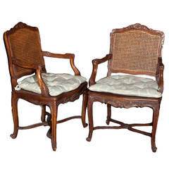Pair of French Provincial Caned Armchairs