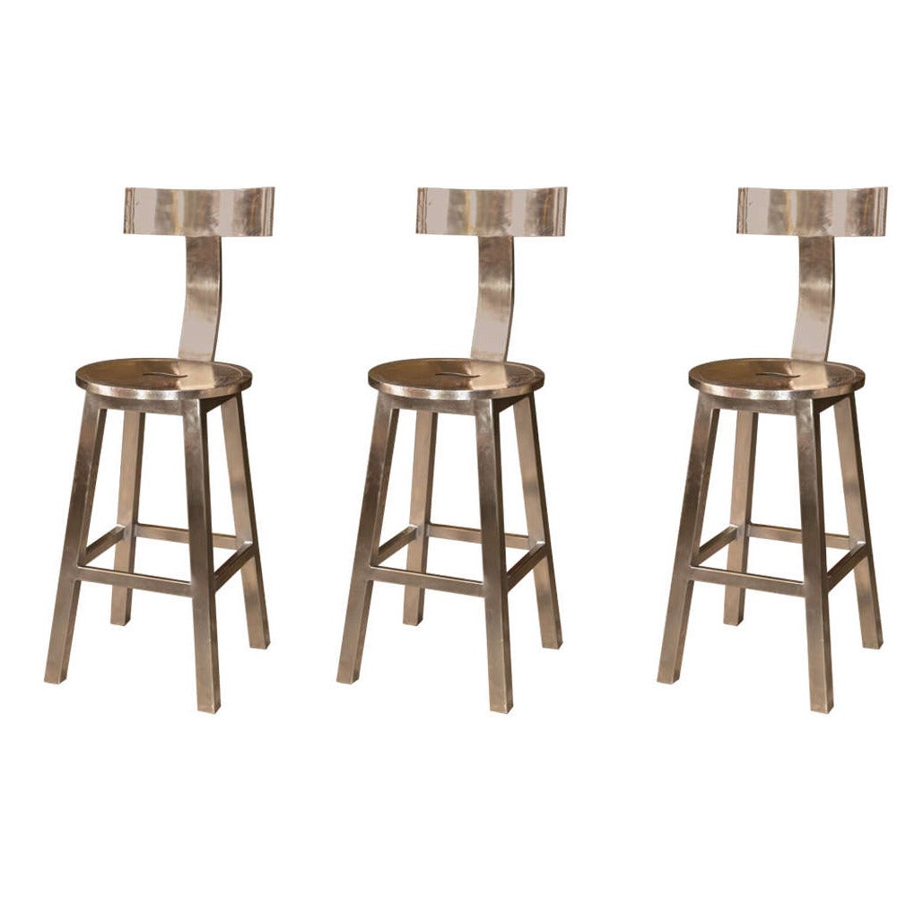 Set of Three Deco Styled Bar Stools