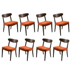 Set of Eight Palisander Rosewood Mid-Century Modern Dining Chairs