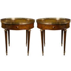 Pair of French Louis XVI Style Burlwood Side Tables Maitland Smitih