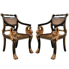 Pair of English Regency Style Armchairs