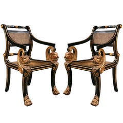 Pair of English Regency Style Armchairs