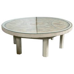 Stone Mosiac Floor Tile Mounted as a Coffee Table