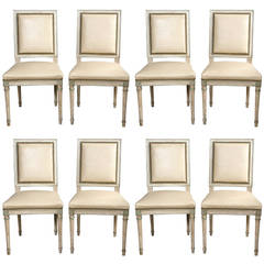 Antique Set of Eight French Louis XVI Style Dining Chairs by Maison Jansen