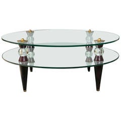 Art Deco Glass and Mirror Coffee Table Mid-Century Modern