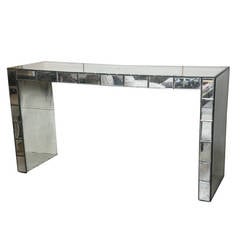 Hollywood Regency Style Mirrored Console Tables