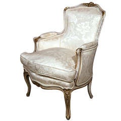 Vintage French Louis XV Style Bergere Chair by Jansen
