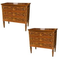 Pair of Italian Neoclassical Chests of Drawers