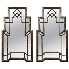 Pair of Decorative Faux Painted Mirrors