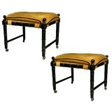 Pair of Decorative Faux Bamboo Benches