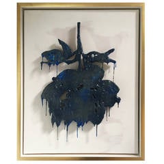 Peter Buchman "Tamara Rose" Enamel and Resin on Wood with Gold Leaf Frame, 2014