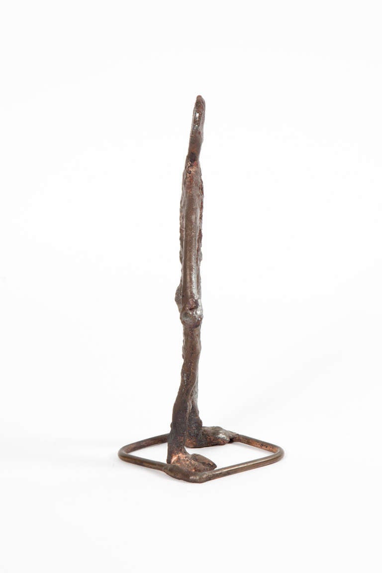 Contemporary artist Val Bertoia's '1/12 Male Model Sculpture' was a maquette for a larger piece. Inscribed B-724-M on the bottom of base and is sold with a Title of Authentication from Bertoia Studio.

Val Bertoia, son of artist Harry Bertoia, was