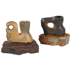 Richard Hirsch Ceramic Primal Cups with Stands, 2014 10