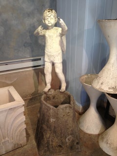 Naive French Cast Stone Angel Planter 