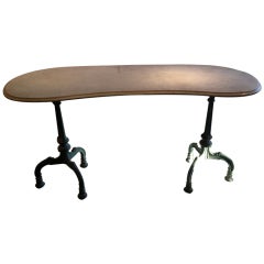Rare 19th Century French Marble-Topped Kidney-Shaped Desk