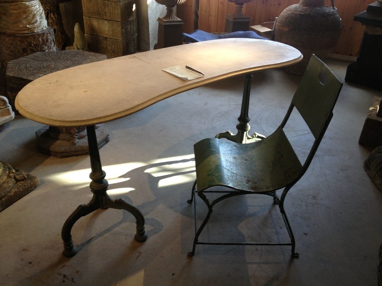 Rare 19th Century French Marble-Topped Kidney-Shaped Desk 3