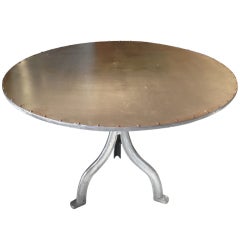 French Riveted Steel Dining Table
